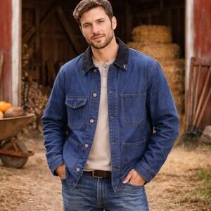 Wrangler VTG SZ 40 Blue Bell Blanket Lined Denim Chore Jacket Barn Coat